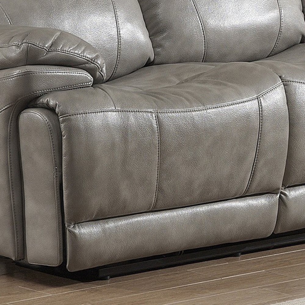 Canapé inclinable électrique contemporain en cuir italien gris Estella