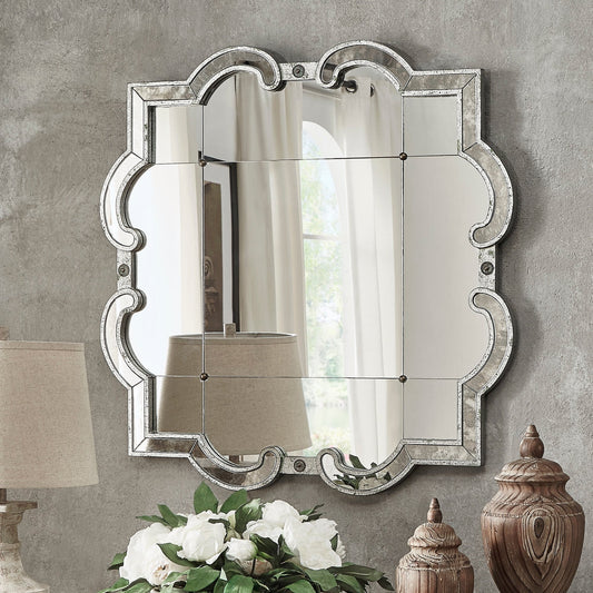 Miroir mural argenté antique Fantina par iNSPIRE Q Classic