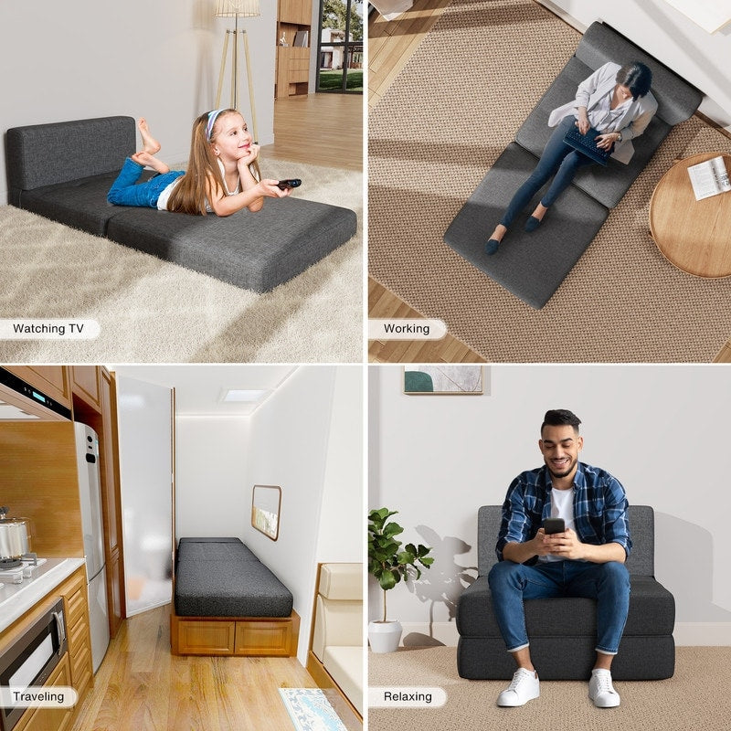 Fauteuil convertible 3 en 1, fauteuil rabattable, lit-lit escamotable