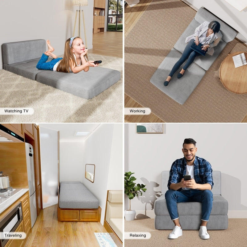 Fauteuil convertible 3 en 1, fauteuil rabattable, lit-lit escamotable