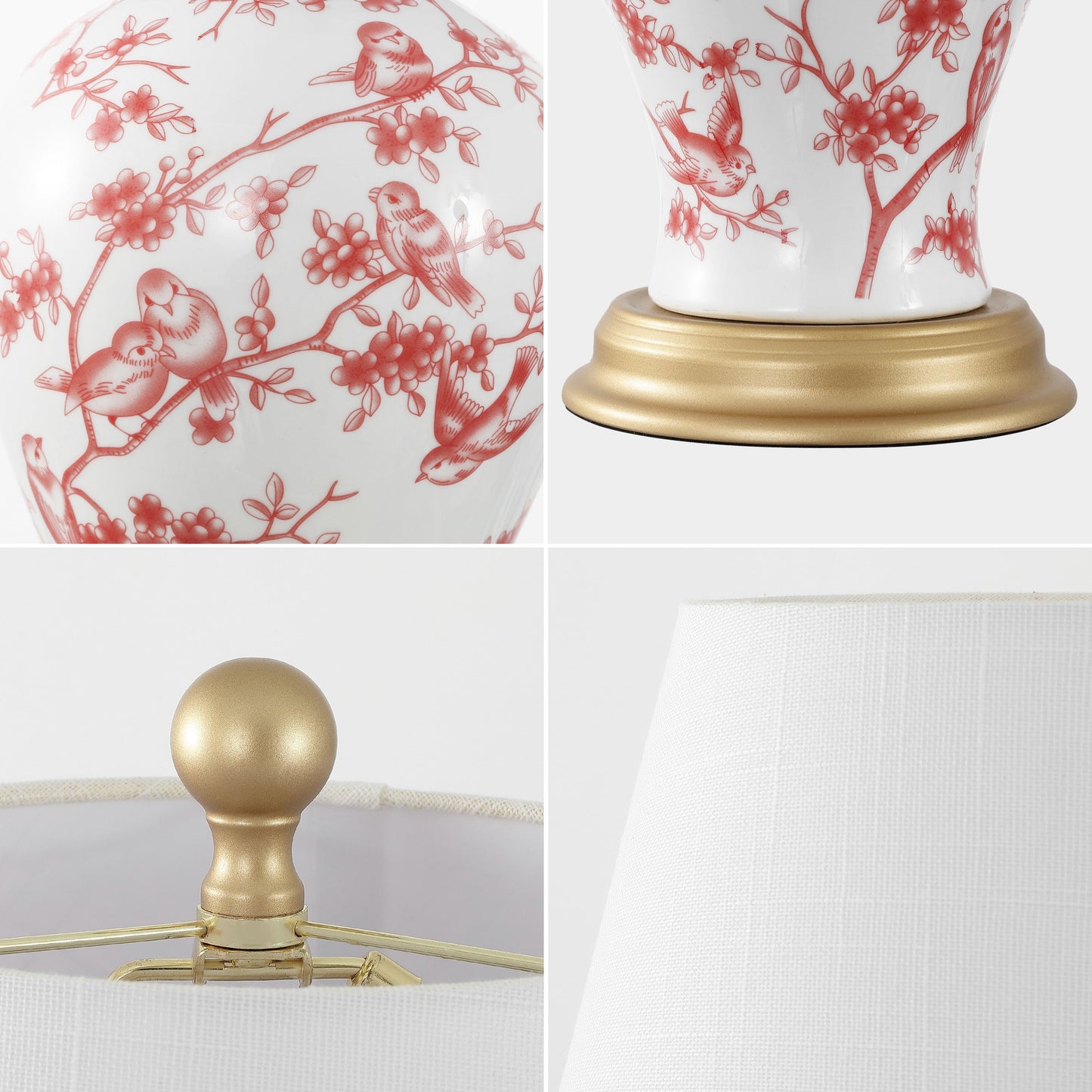 Lampe de table LED Grace 24 Floral, multicolore/laiton par JONATHAN Y