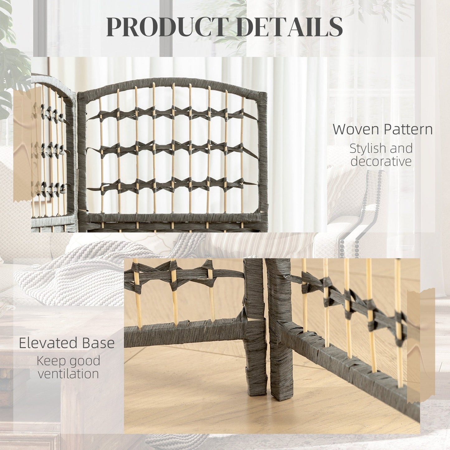 Cloison de séparation HOMCOM, cloison de séparation autoportante pliable en fibre ondulée, 1,7 m de haut, blanc