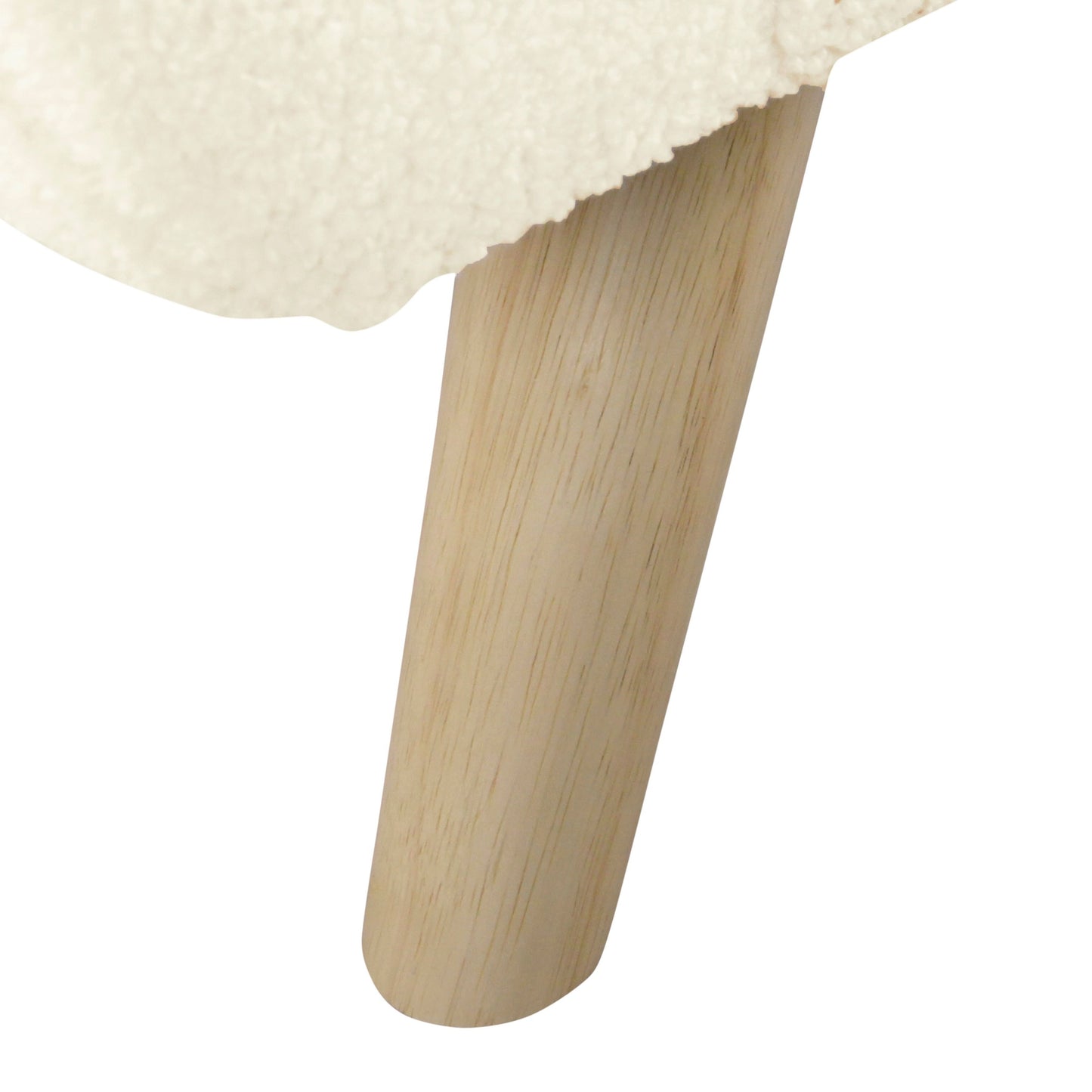 Banc de rangement moderne en sherpa avec pieds en bois HomePop