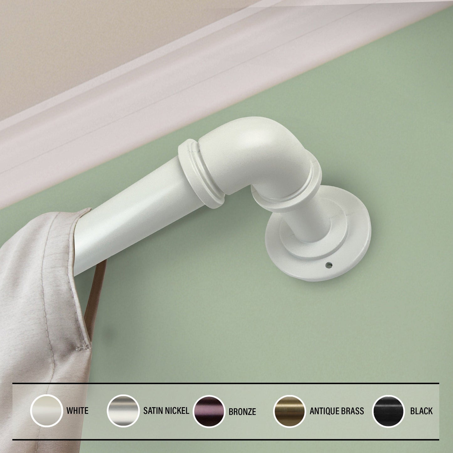 Tringle à rideau réglable en tube d'acier industriel InStyleDesign de 2,5 cm