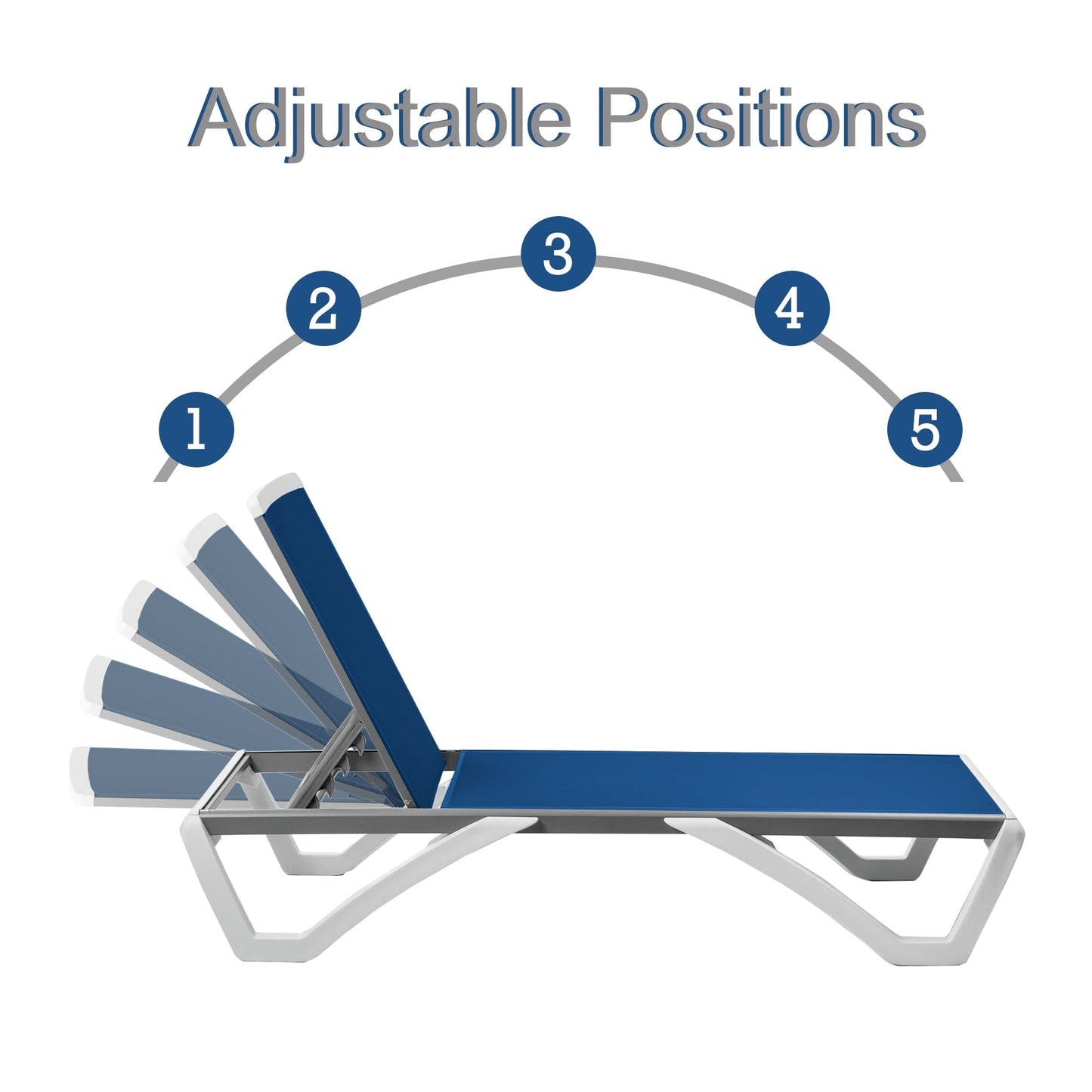 Chaise longue inclinable et réglable Kozyard Alan avec pieds en aluminium et résine polypropylène