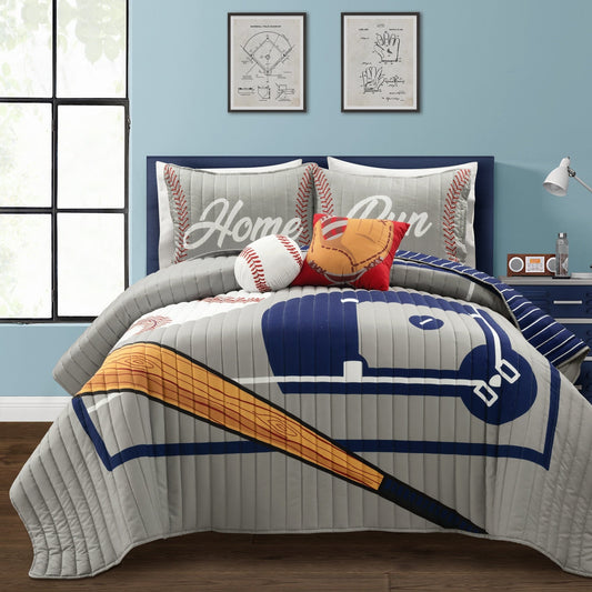 Couette surdimensionnée réversible pour enfants Lush Decor Baseball Game