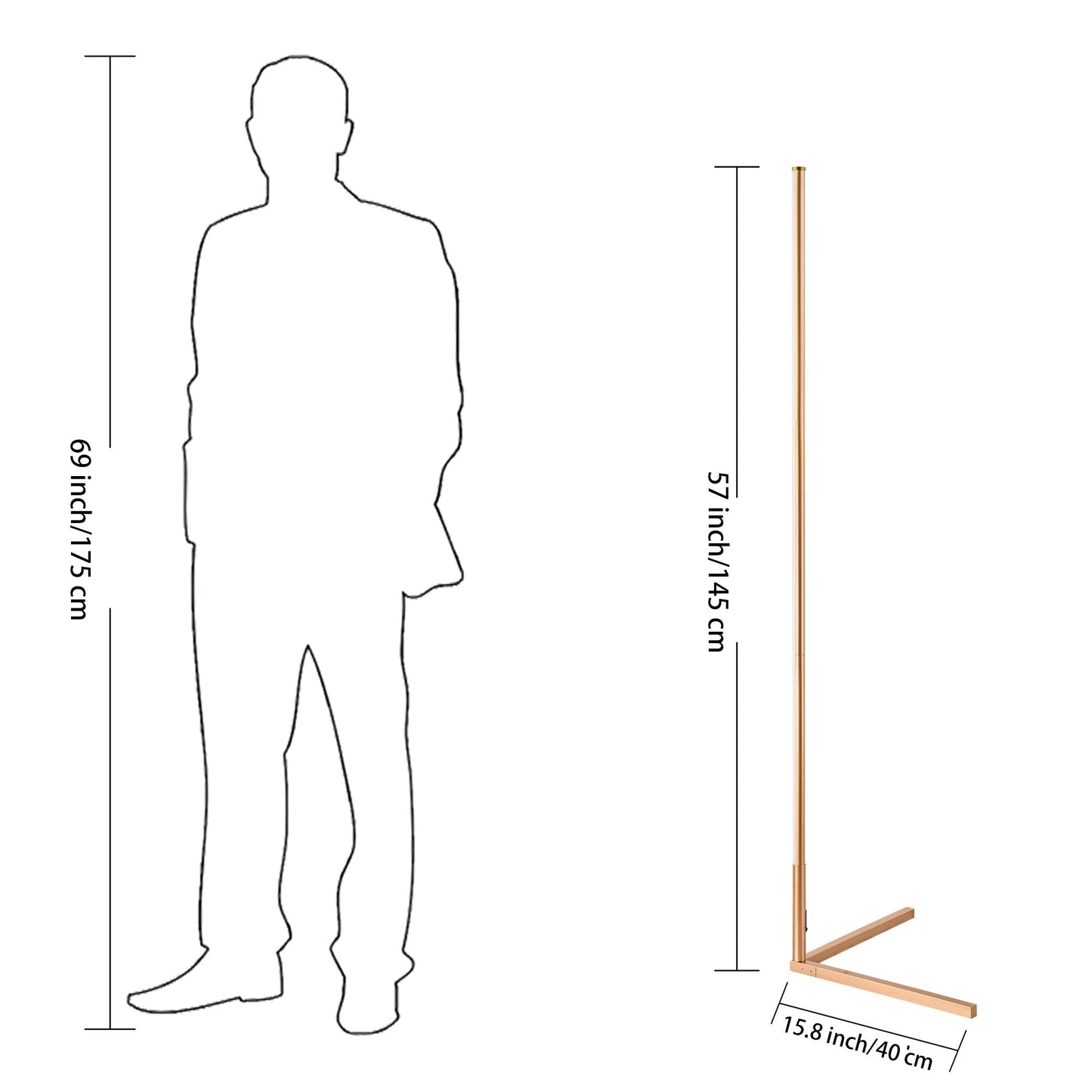 Lampadaire d'angle RVB minimaliste - Lot de 2