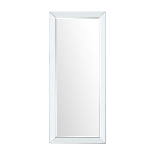 Miroir pleine longueur en faux bois pour une réflexion claire et complète et une ambiance de pièce améliorée - Argent - Pleine longueur