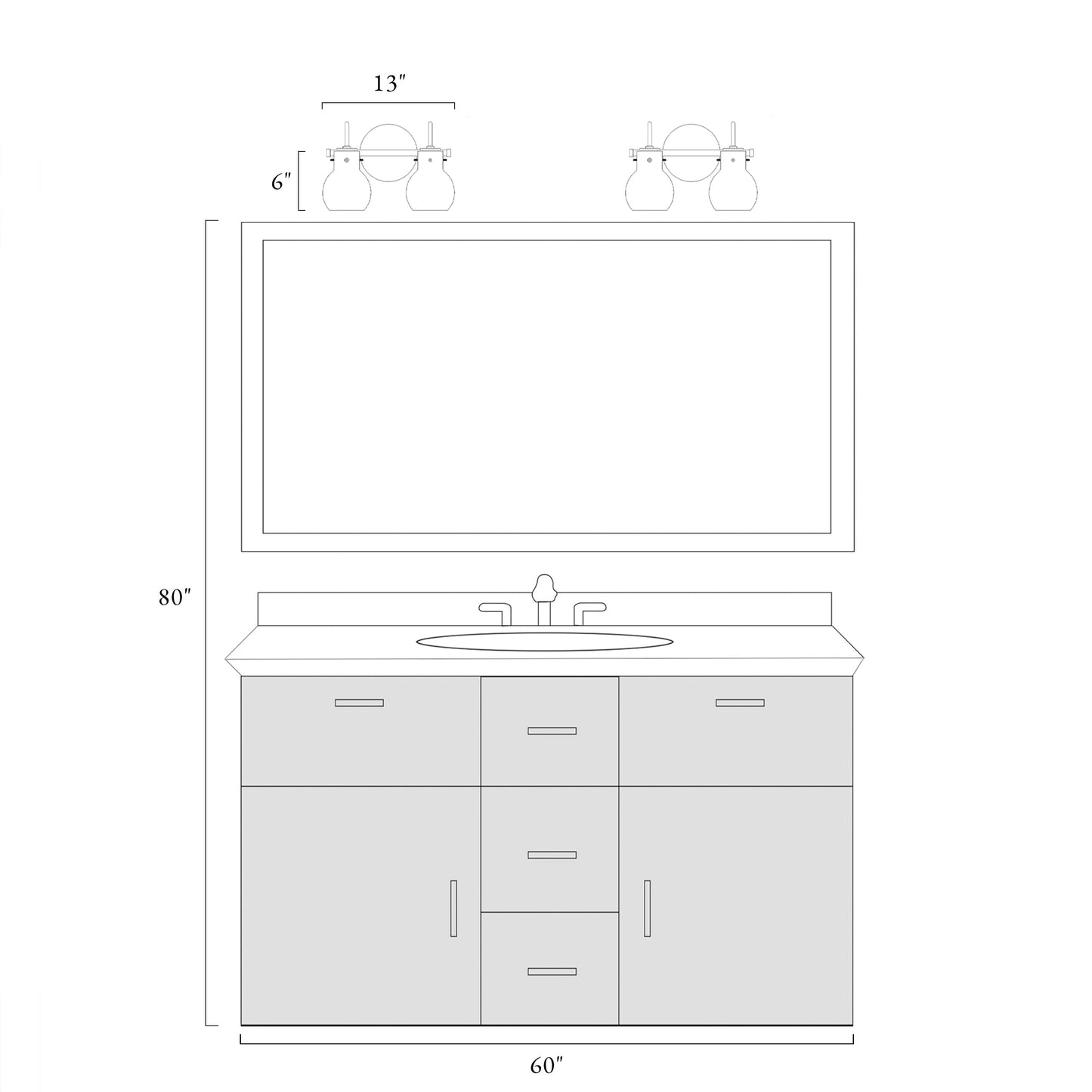 Applique murale moderne à 2, 3, 4 ou 5 lampes pour salle de bain, design minimaliste, en verre