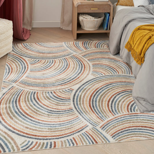 Tapis Nourison Astra lavable en machine, motif intégral