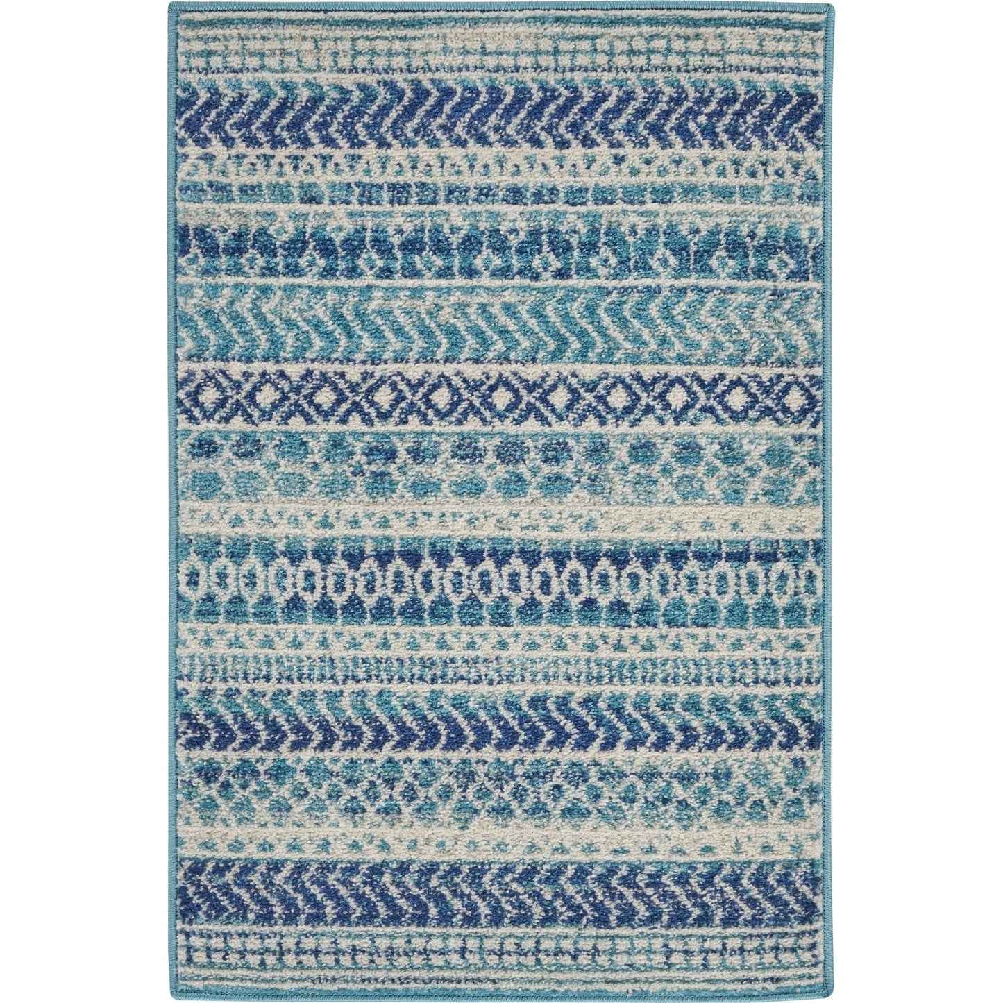 Tapis Nourison Passion bleu indigo à motif géométrique côtier