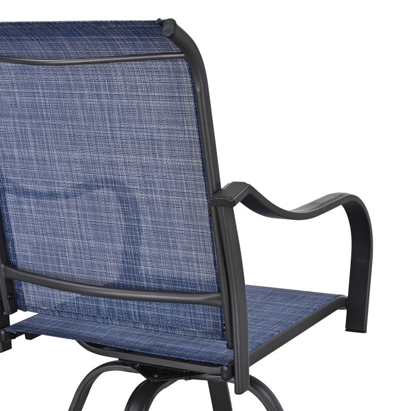 Chaise de bar pivotante à dossier haut en métal pour extérieur Patio Festival (lot de 2)