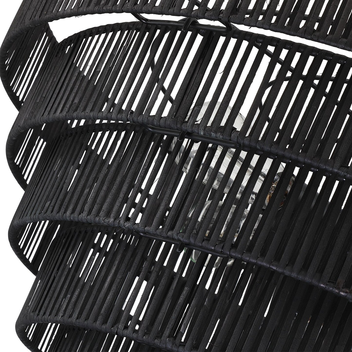 Lustre bohème moderne Piersan à 5 lumières avec abat-jour en rotin à plusieurs niveaux – 26 po de largeur