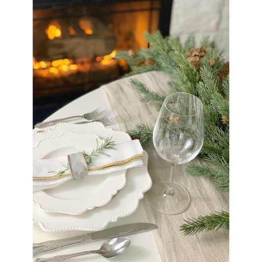 Assiette plate Pinpoint blanche Red Vanilla 11 (lot de 6)