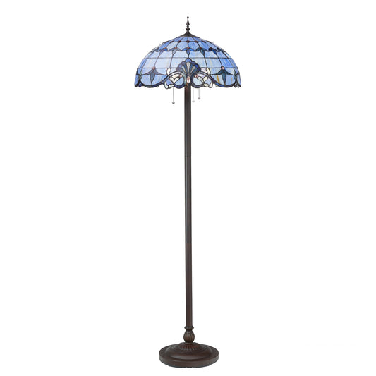 Lampadaire River of Goods Allistar en verre teinté et résine, 3 lumières, 64 pouces de hauteur, éclairage vers le bas - 20 L x 20 l x 64 H