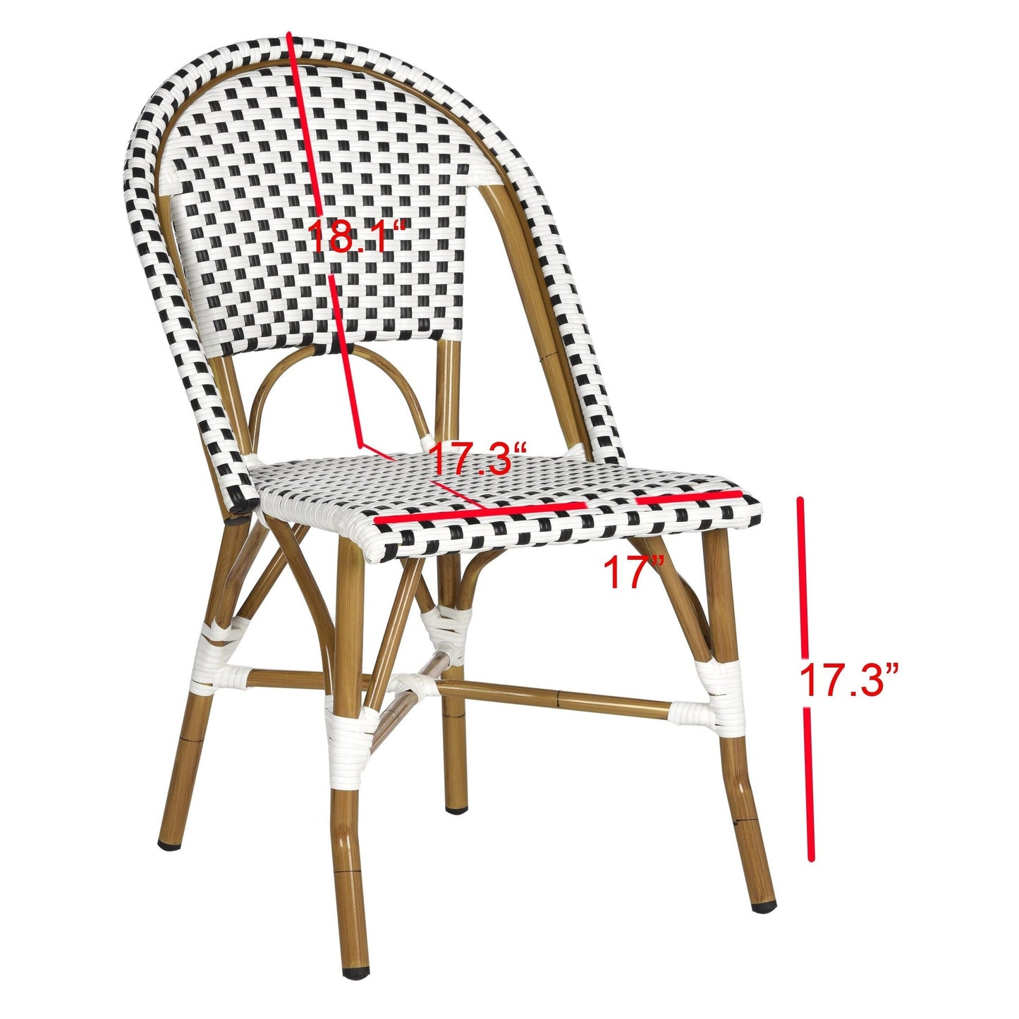 Chaises de salle à manger empilables SAFAVIEH Marolyn (lot de 2) - 18 L x 22 P x 35 H