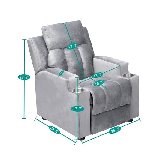 Sièges magiques pour princesses super-héros, fauteuil inclinable de luxe pour enfants avec repose-pieds, appui-tête et 2 porte-gobelets