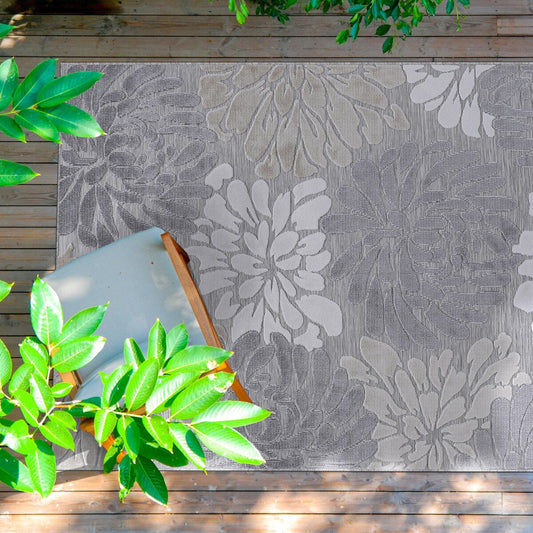 VILLADECOR Tapis d'intérieur/extérieur à motif floral, poils courts ou longs, pour terrasse