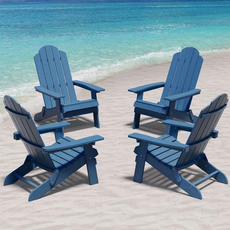 Chaises pliantes Adirondack d'extérieur Winsoon toutes saisons HIPS, lot de 4