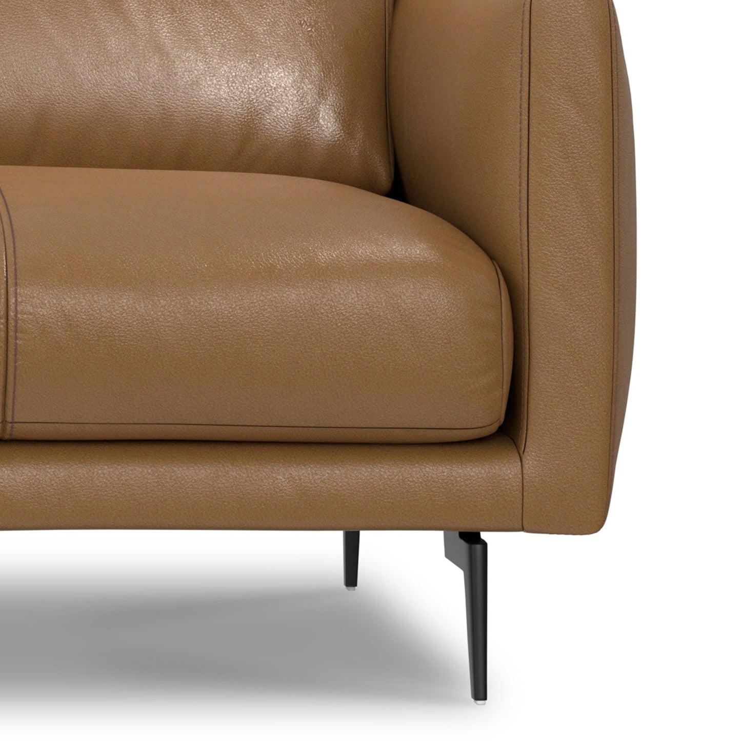 Canapé WYNDENHALL Danbury Modern Mid-Century 81 en cuir véritable