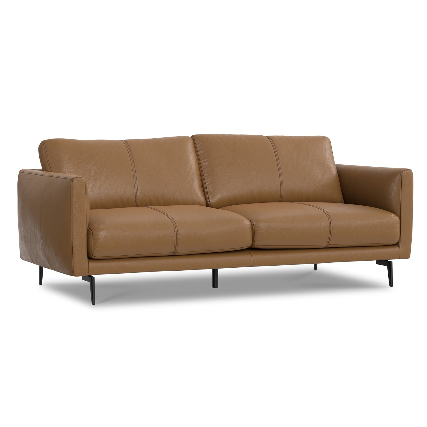 Canapé WYNDENHALL Danbury Modern Mid-Century 81 en cuir véritable