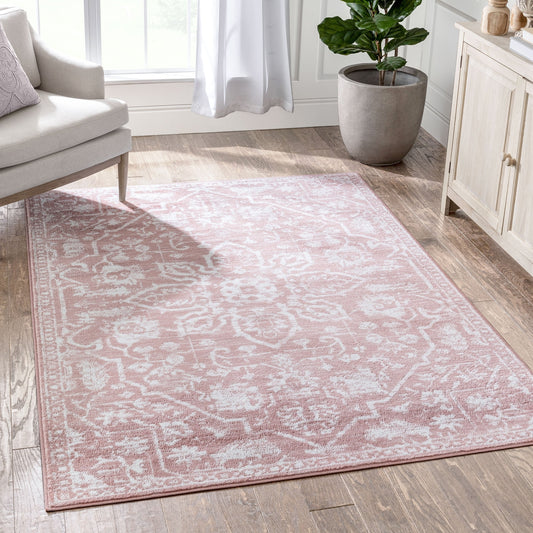 Tapis de sol bohème oriental vintage à motif floral, tissé avec soin et éblouissant.