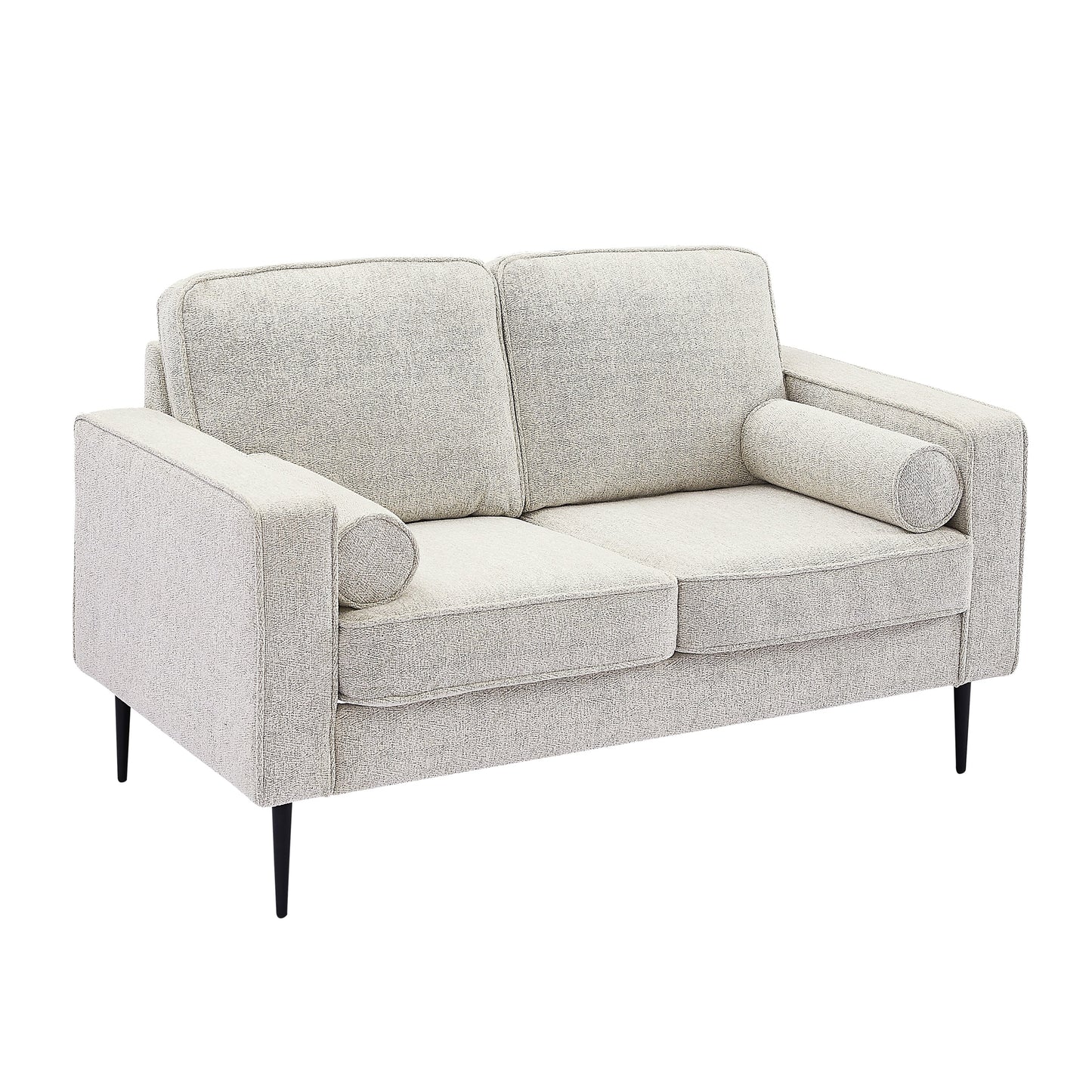 Canapé rembourré en tissu high-tech blanc avec 2 coussins