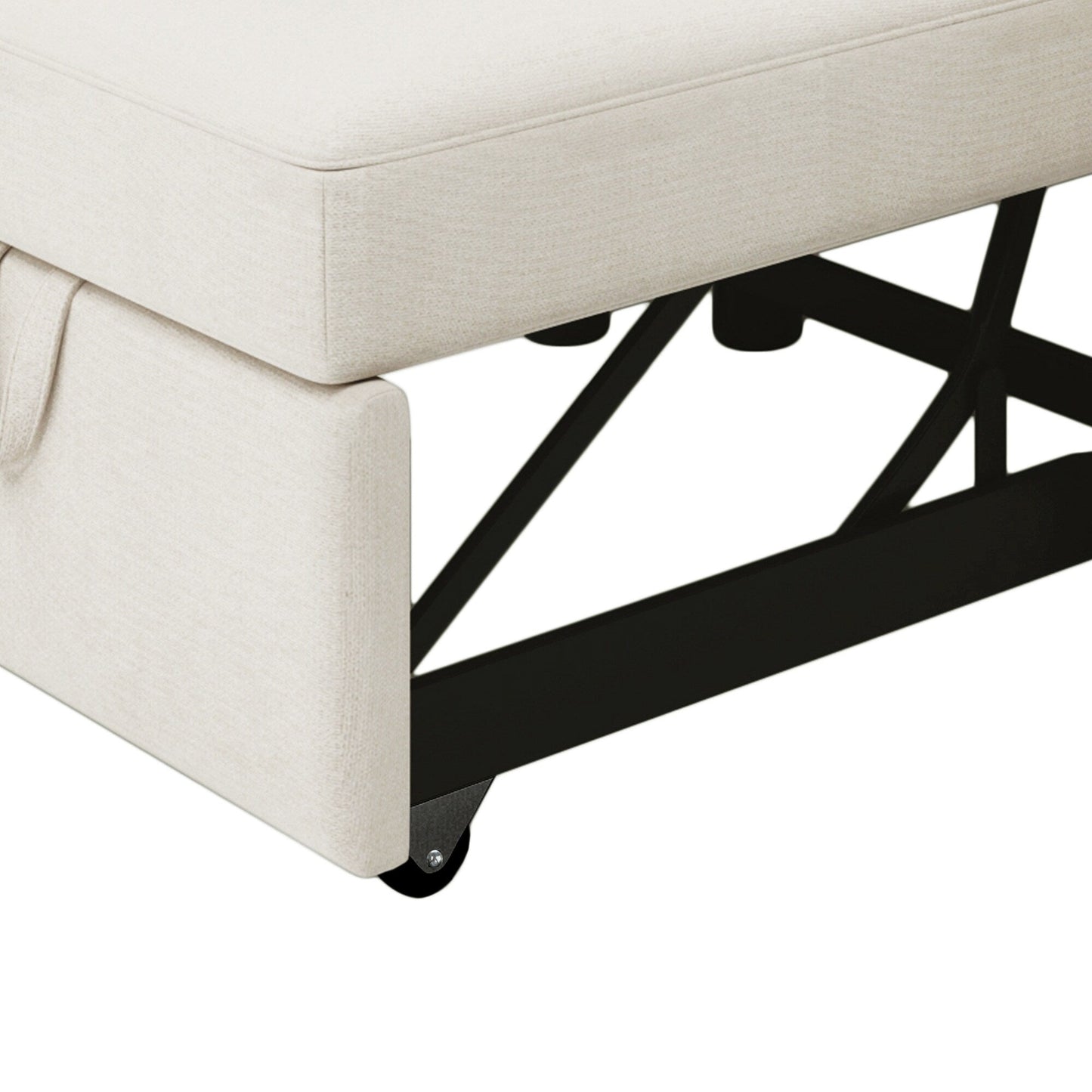 Canapé-lit simple convertible 3 en 1 en lin blanc moderne 34 avec dossier réglable pour salon