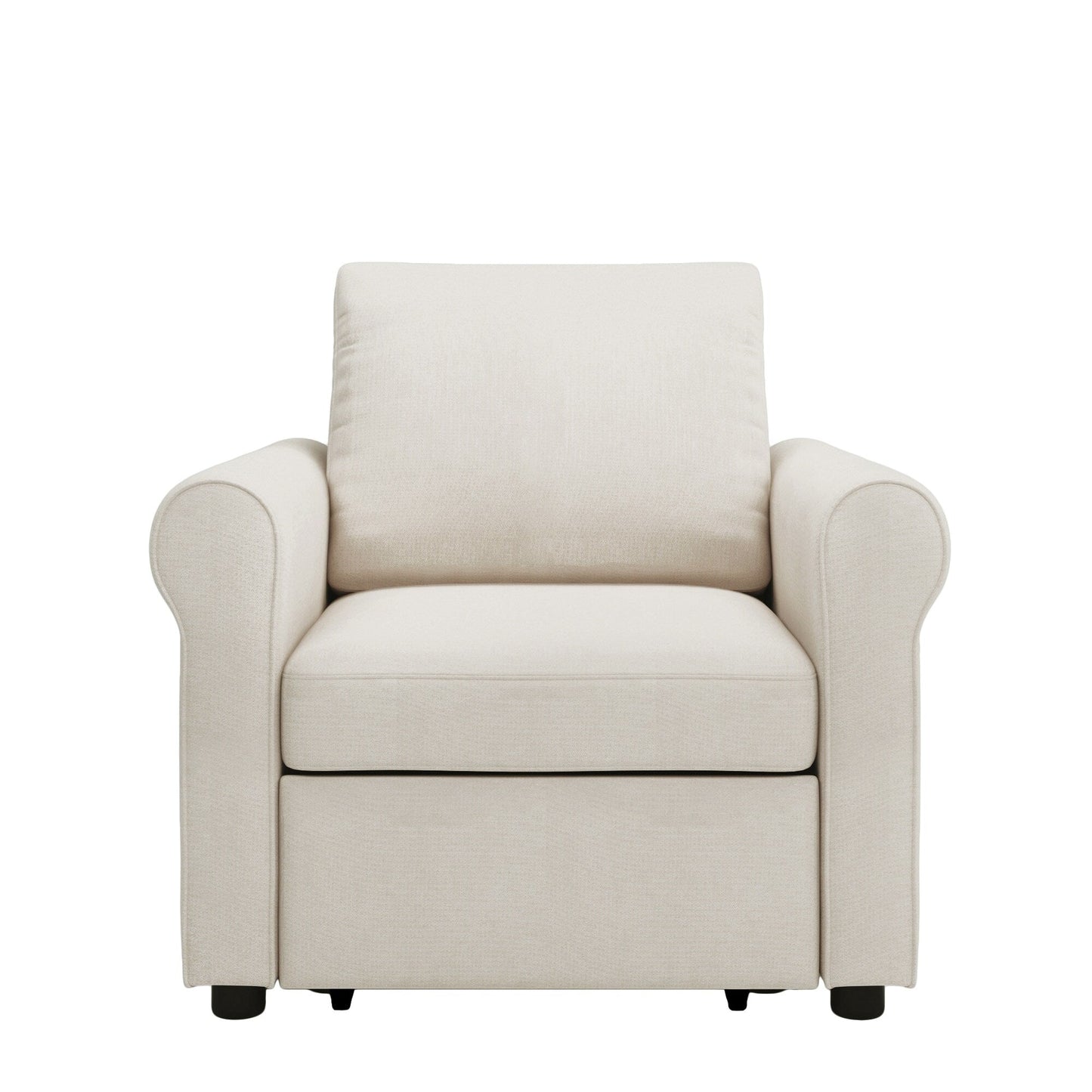 Canapé-lit simple convertible 3 en 1 en lin blanc moderne 34 avec dossier réglable pour salon