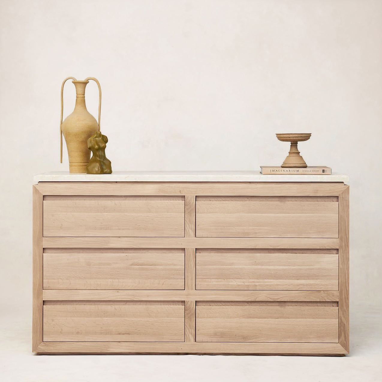 Commode en marbre Sofita - Chêne blanc