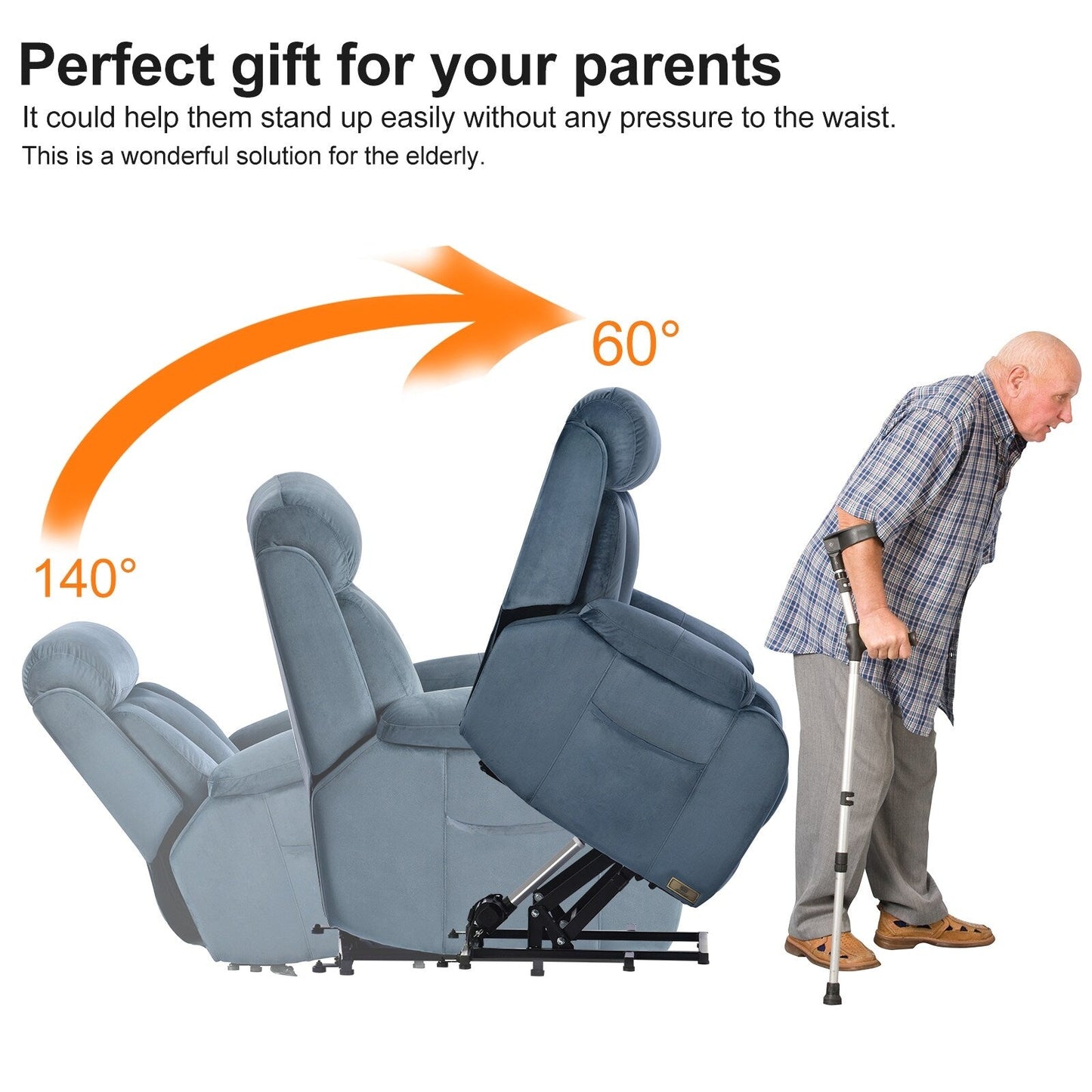 Fauteuil inclinable large (330 lb) avec télécommande et inclinaison à 180°
