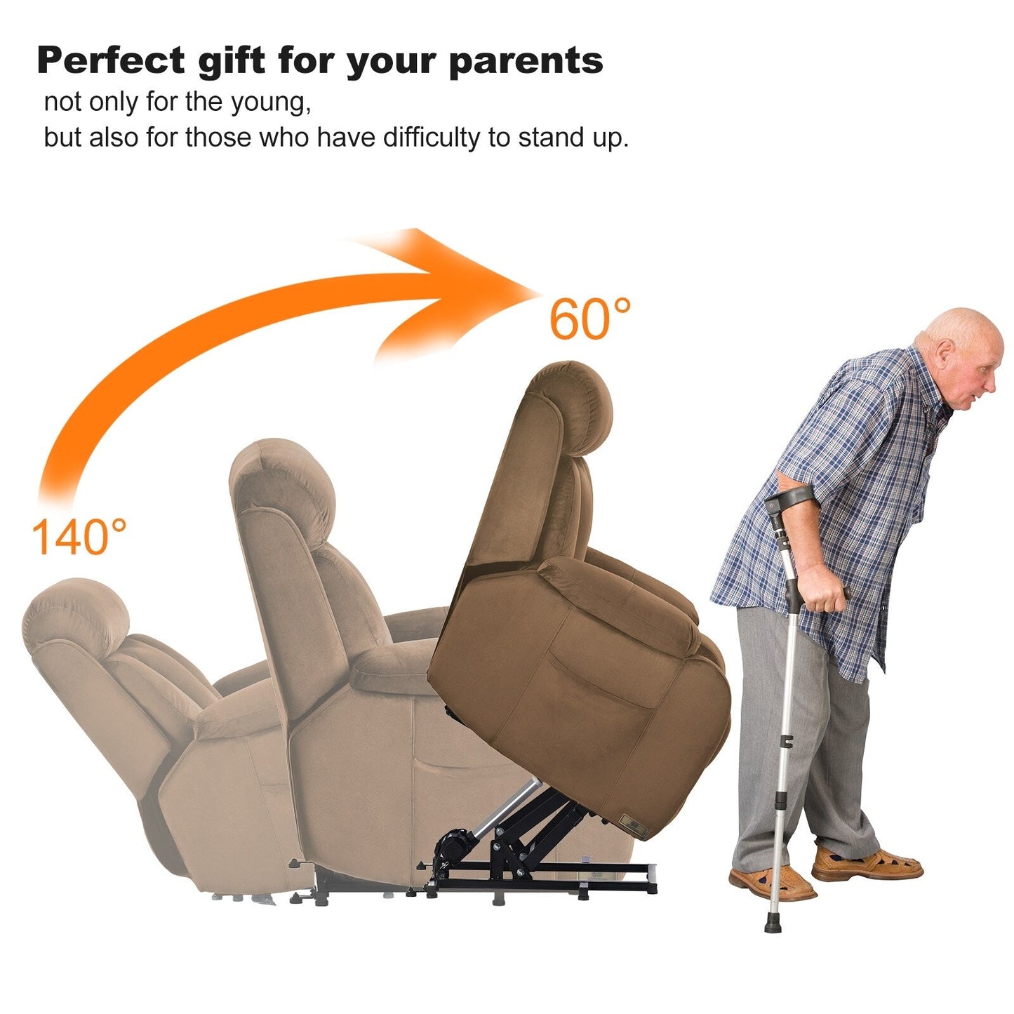 Fauteuil inclinable large (330 lb) avec télécommande et inclinaison à 180°