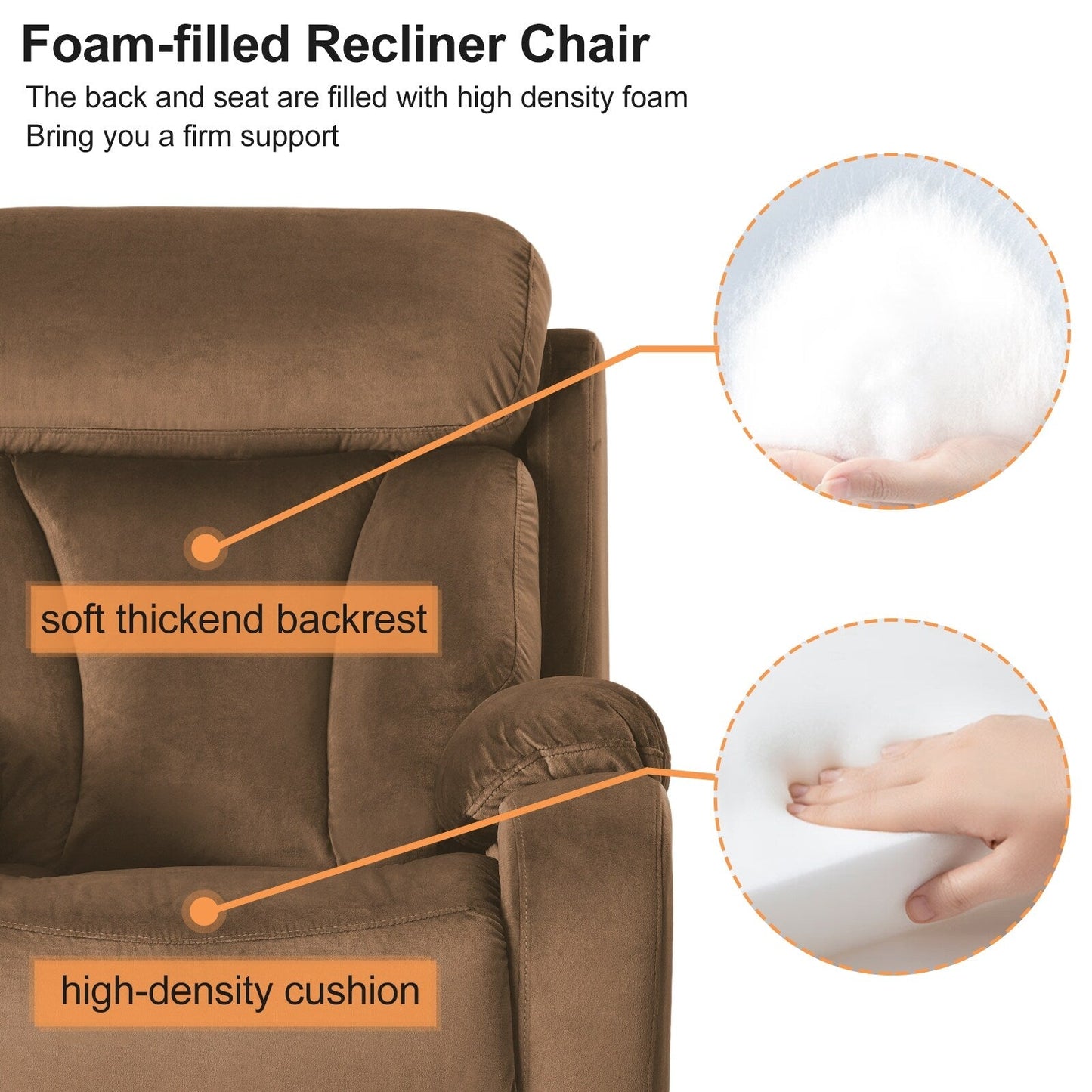 Fauteuil inclinable large (330 lb) avec télécommande et inclinaison à 180°