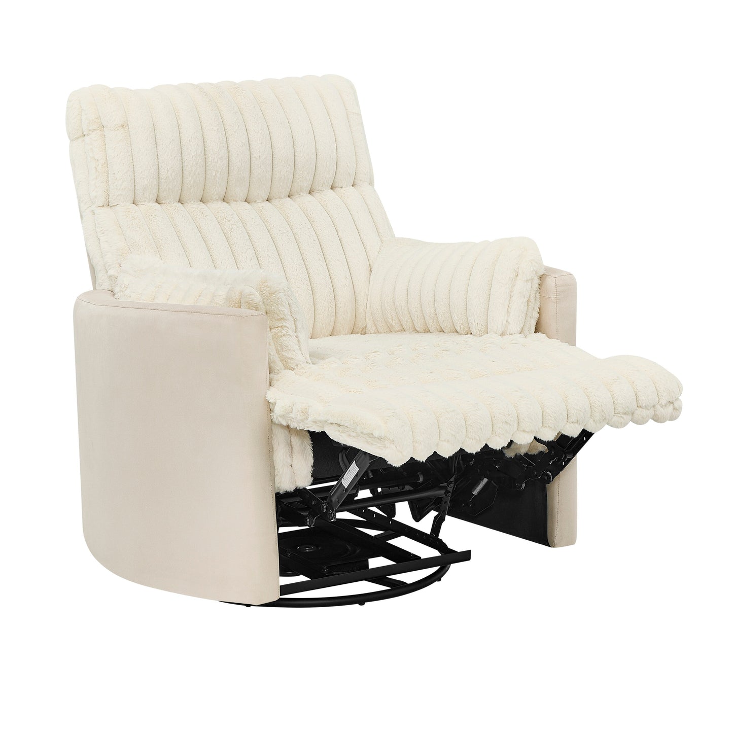 Fauteuil inclinable manuel en velours côtelé à larges baleines