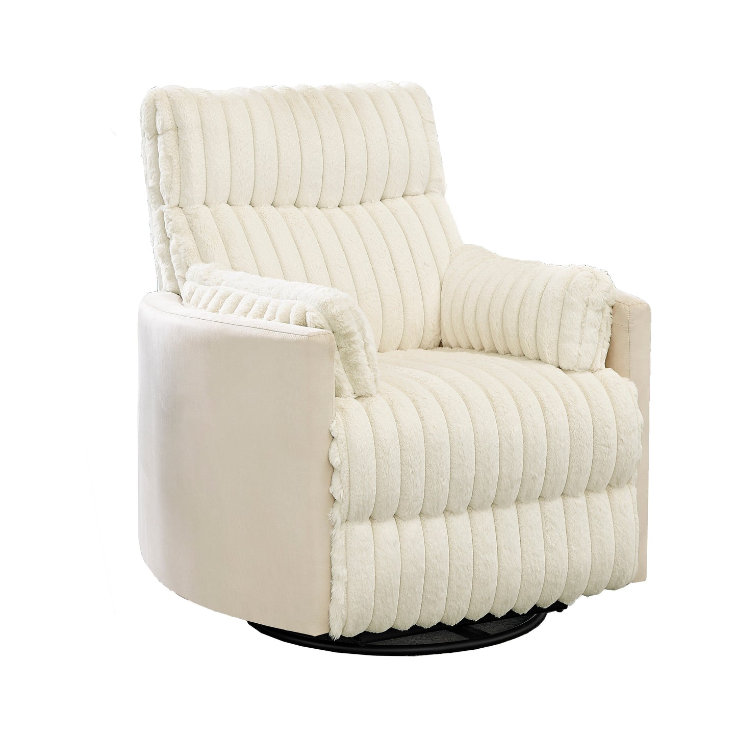 Fauteuil inclinable manuel en velours côtelé à larges baleines