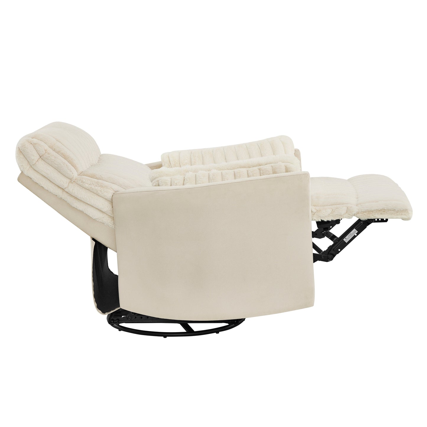Fauteuil inclinable manuel en velours côtelé à larges baleines