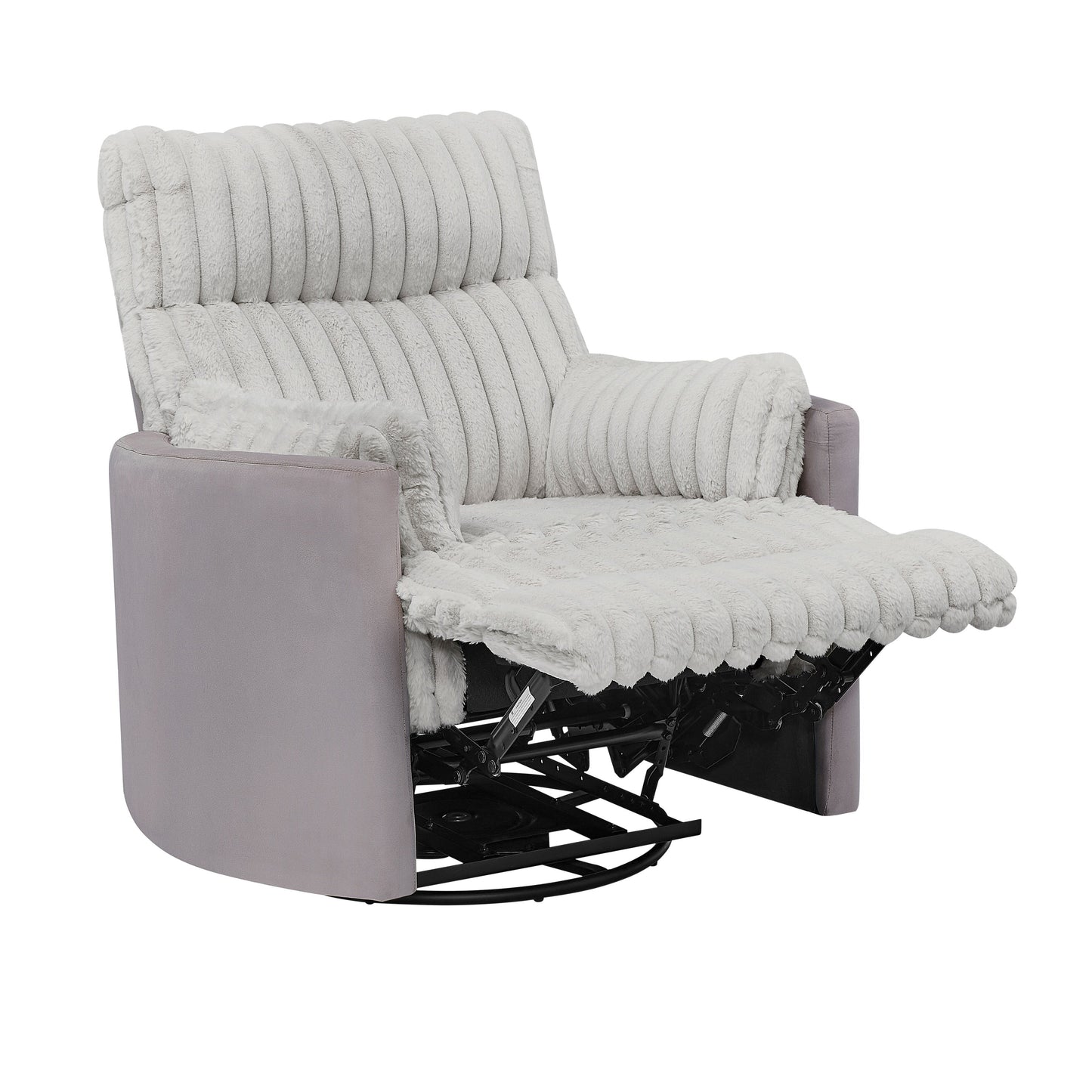 Fauteuil inclinable manuel en velours côtelé à larges baleines