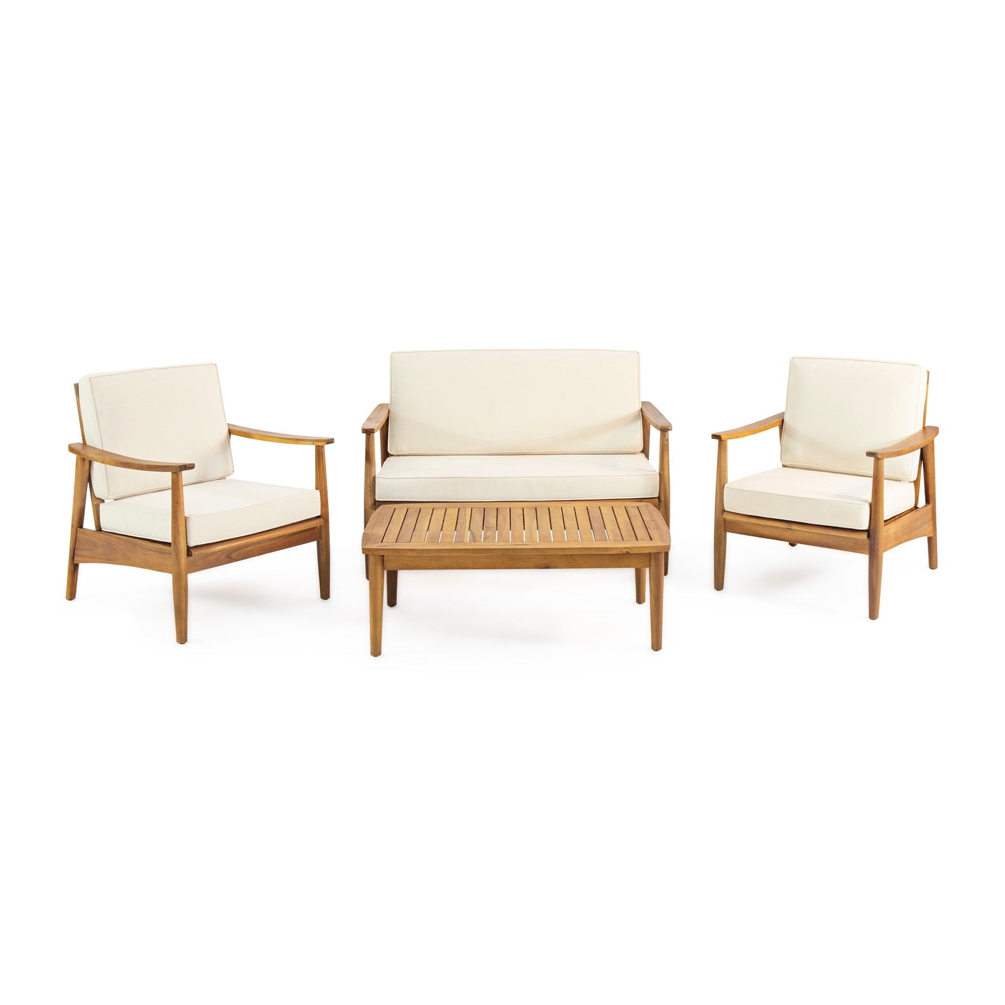Salon de jardin Willowbrook en bois d'acacia 4 places par Christopher Knight Home