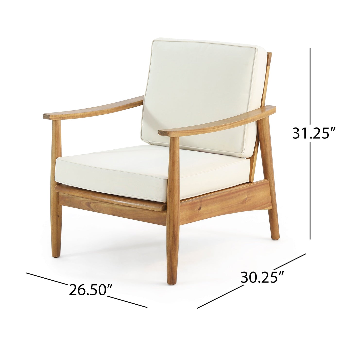 Salon de jardin Willowbrook en bois d'acacia 4 places par Christopher Knight Home