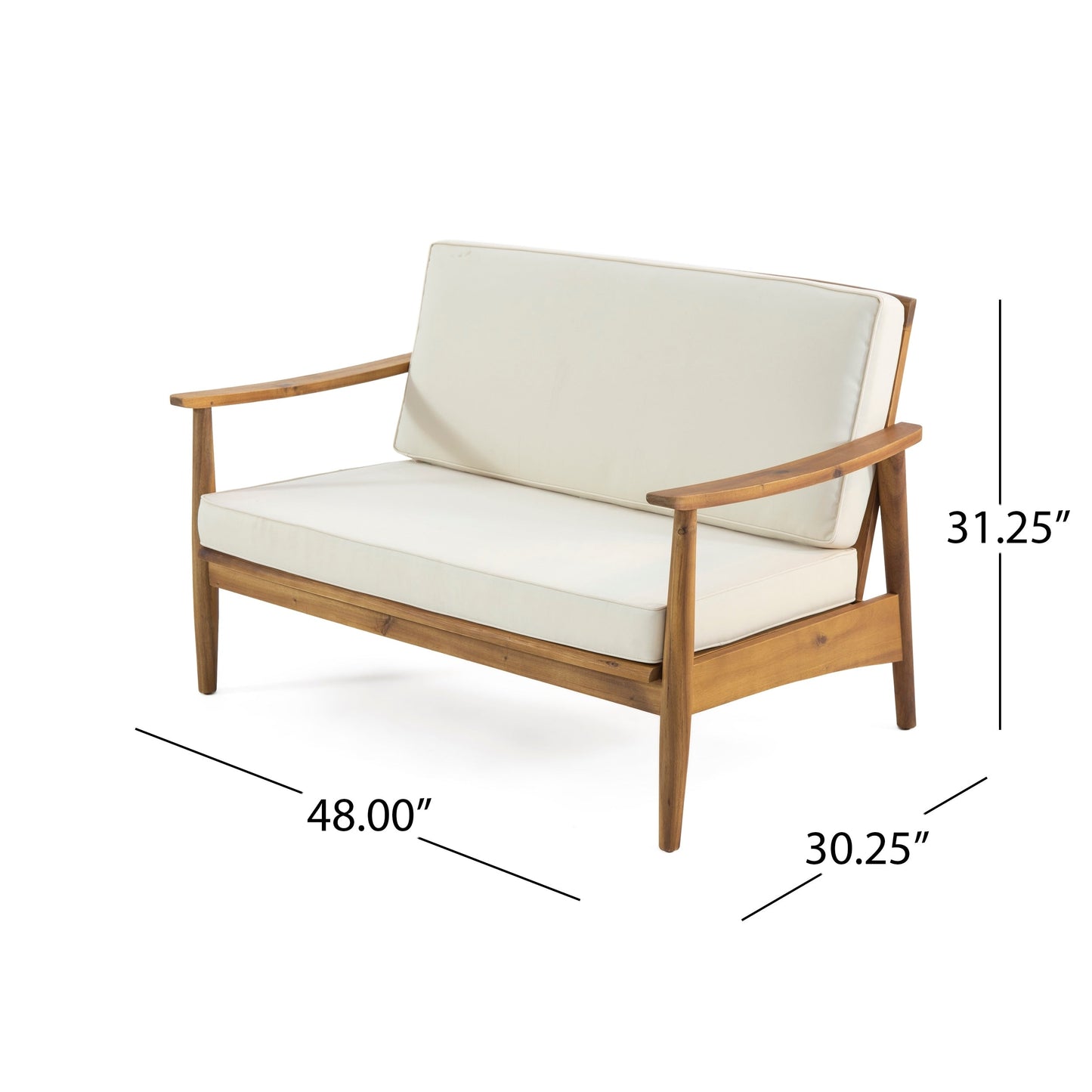 Salon de jardin Willowbrook en bois d'acacia 4 places par Christopher Knight Home