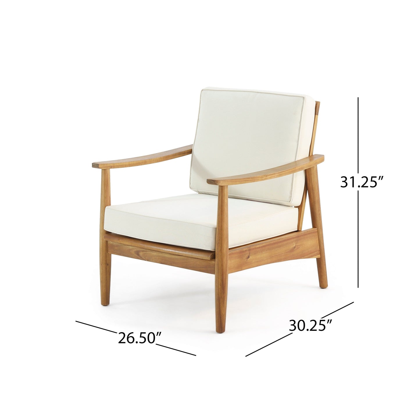 Fauteuil club Willowbrook Wood (lot de 2) par Christopher Knight Home