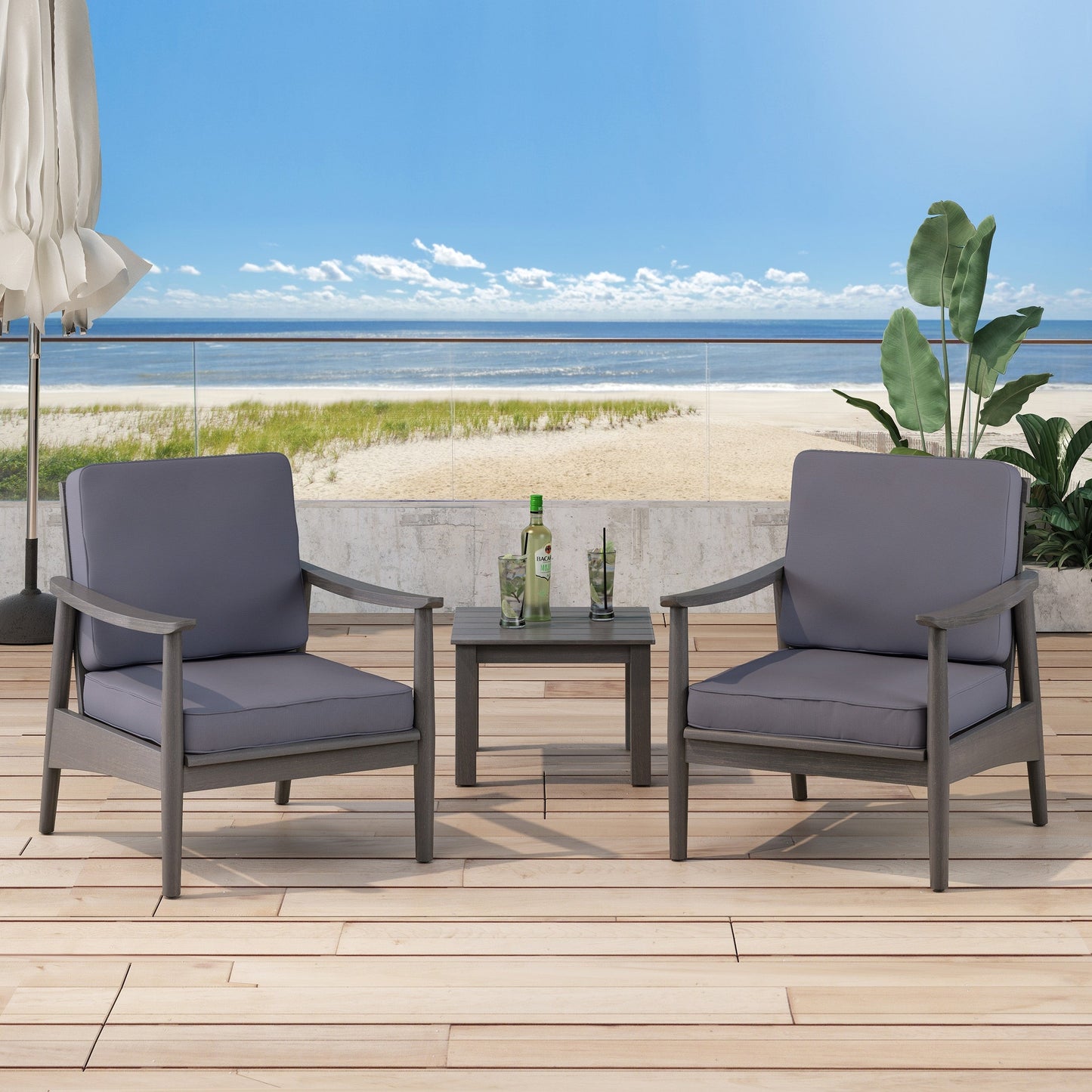 Fauteuil club Willowbrook Wood (lot de 2) par Christopher Knight Home