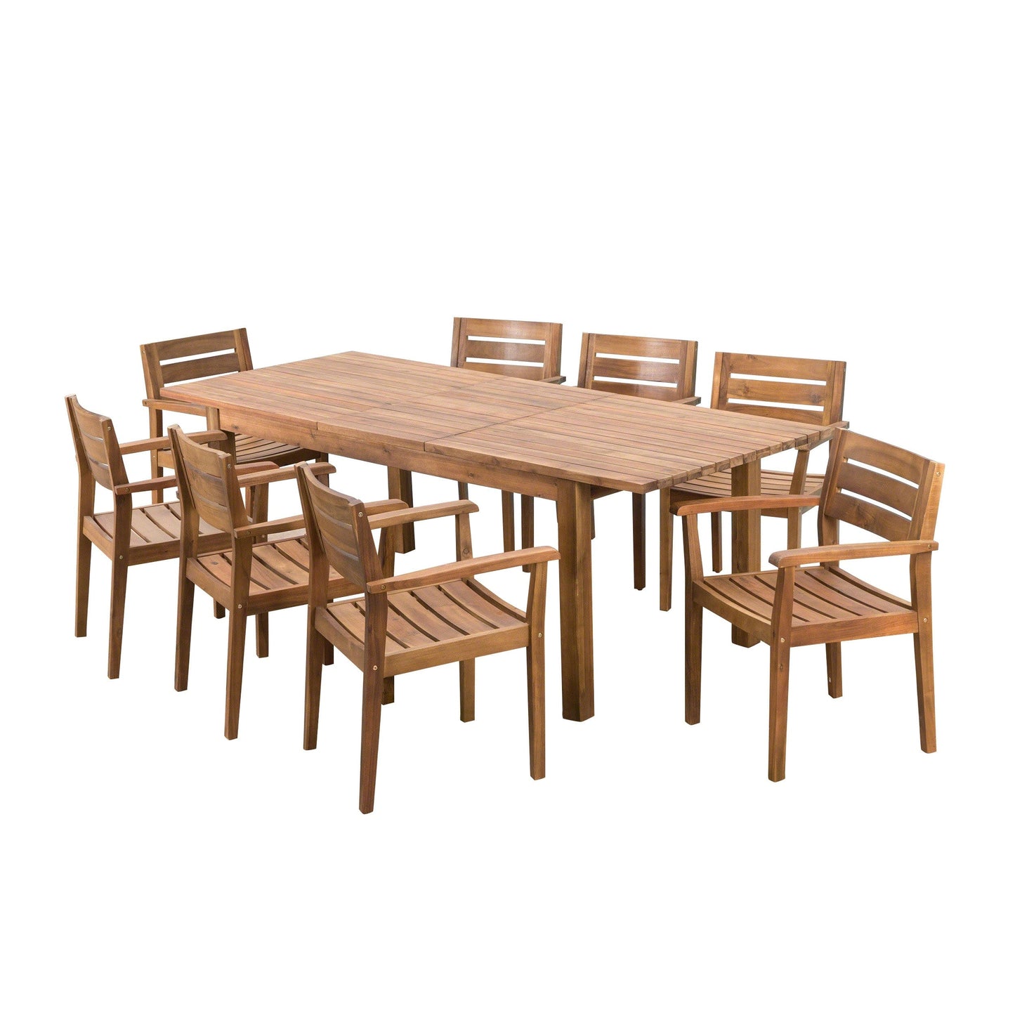 Ensemble de salle à manger rectangulaire extensible en bois Wilson pour l'extérieur par Christopher Knight Home