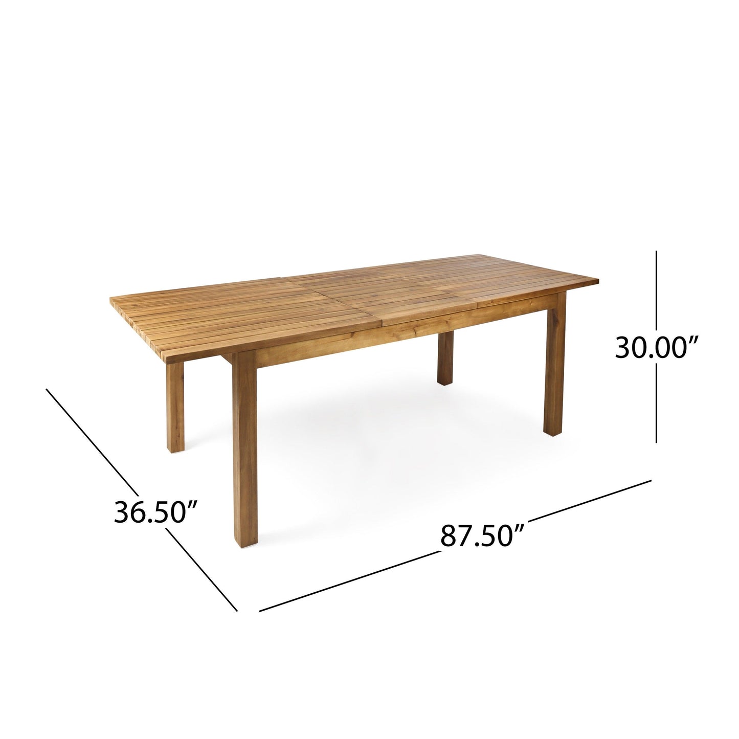 Ensemble de salle à manger rectangulaire extensible en bois Wilson pour l'extérieur par Christopher Knight Home