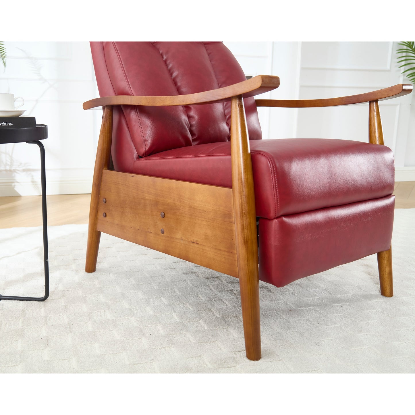 Chaise longue réglable rouge vin 26,38