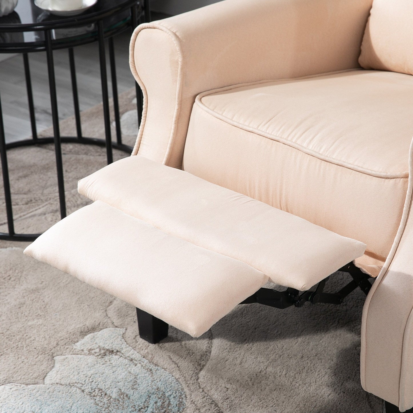 Fauteuil de massage chauffant à oreilles, fauteuil inclinable rembourré vintage avec dossier réglable, télécommande, poche latérale de rangement