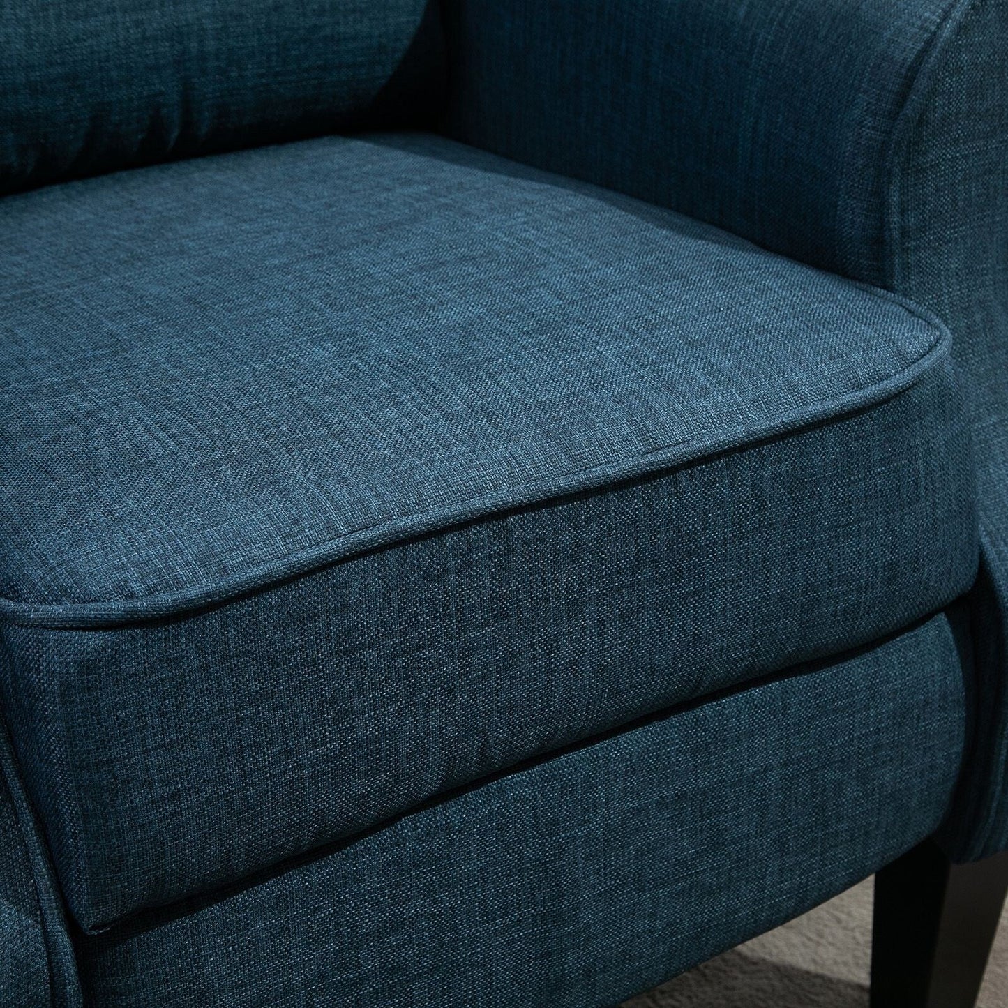 Fauteuil inclinable manuel en lin avec repose-pieds réglable et télécommande filaire