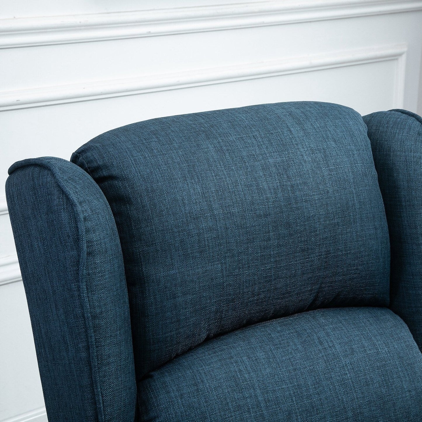 Fauteuil inclinable manuel en lin avec repose-pieds réglable et télécommande filaire
