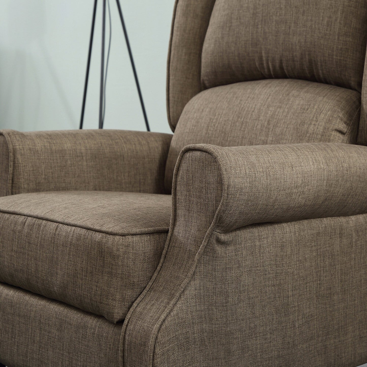Fauteuil inclinable manuel en lin avec repose-pieds réglable et télécommande filaire