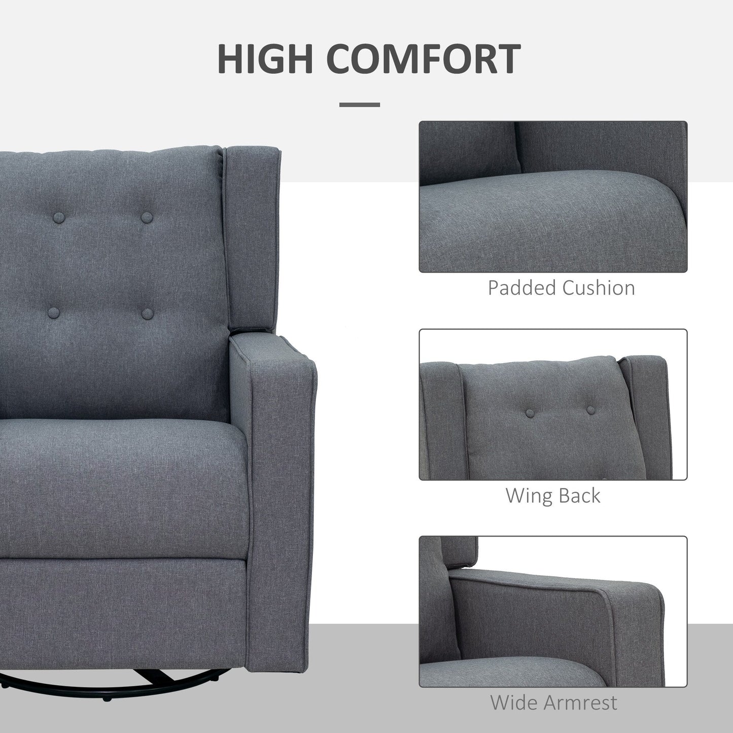 Fauteuil inclinable pivotant à oreilles
